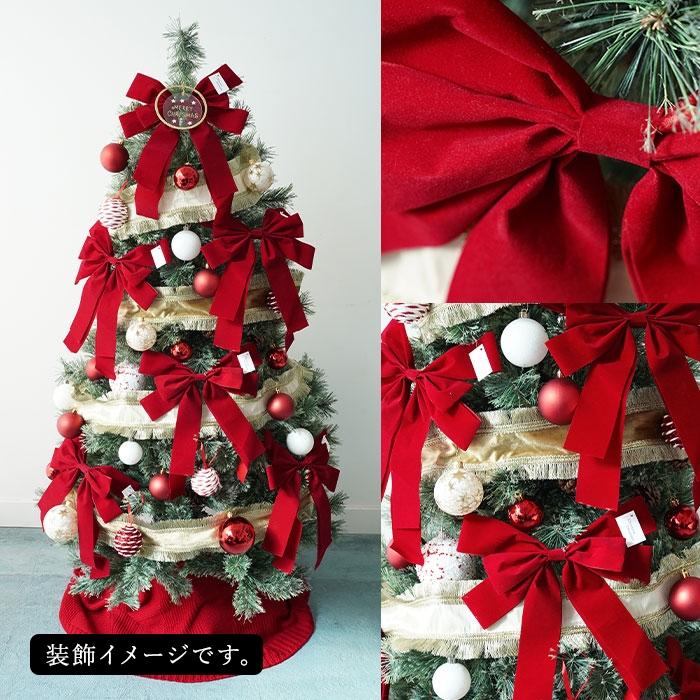 クリスマスツリー 飾り ベルベット調 トップリボン レッドリボン クリスマスツリー 飾り ベルベット調 トップリボン レッドリボン
