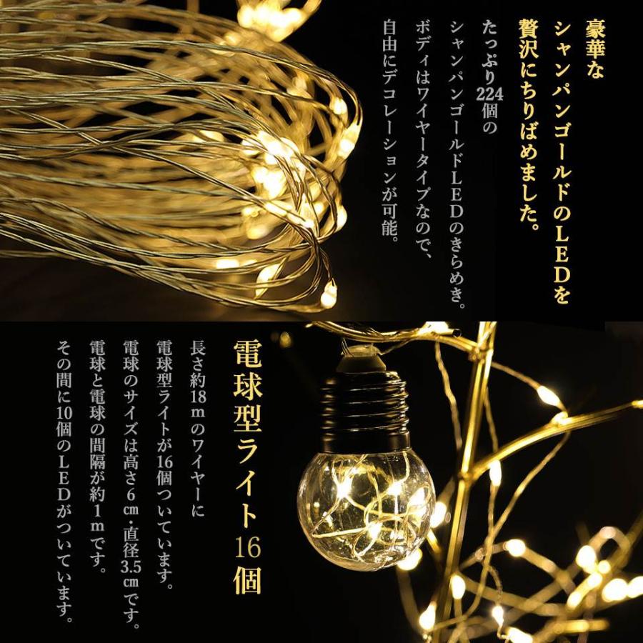 LED イルミネーションライト クリスマス ツリー 飾り ワイヤー