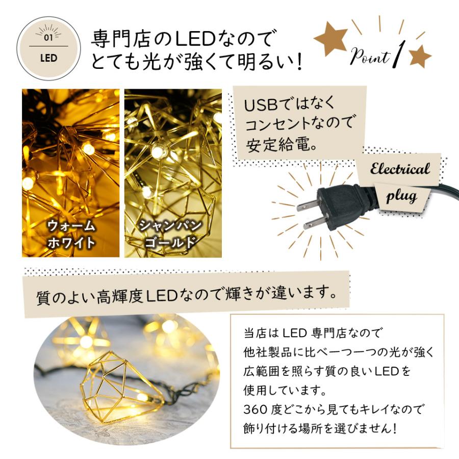LED イルミネーションライト クリスマス ツリー 飾り ダイヤモンド