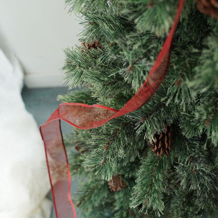 クリスマスツリー 飾り オーナメント ロープ レッド (幅5cm・長さ2.7m