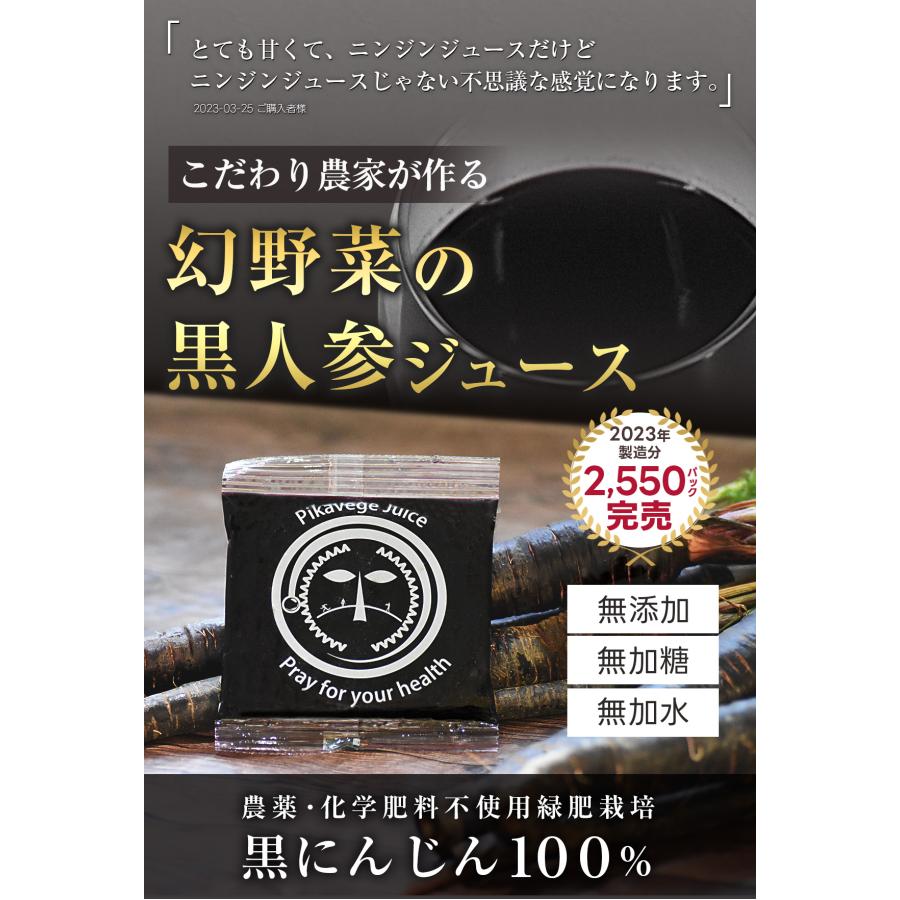 人参ジュース 無添加 黒人参 にんじんジュース 1箱 100ml×30P 冷凍 黒