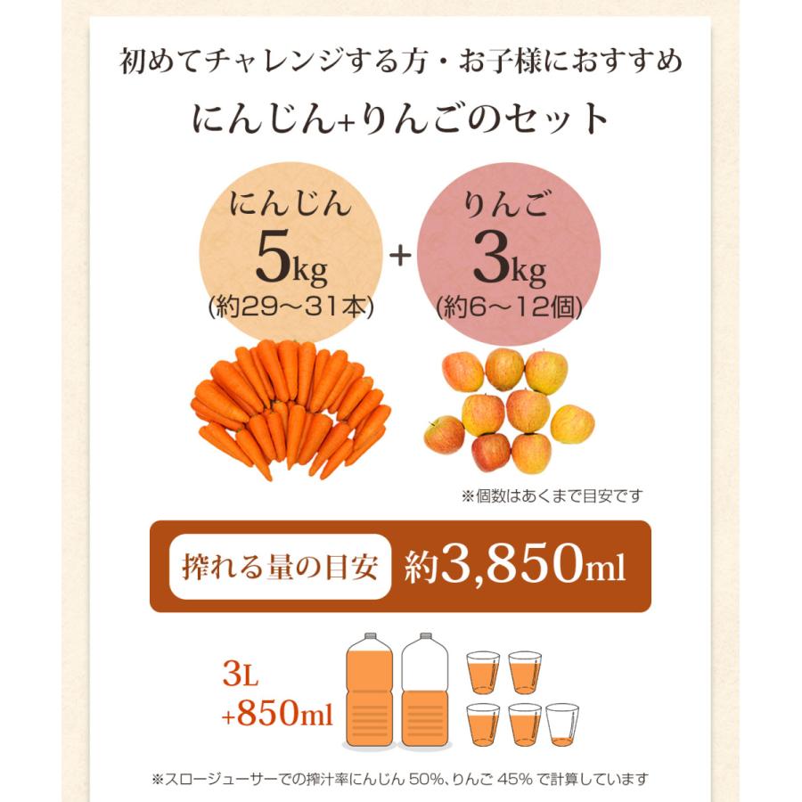 にんじん 人参 無農薬にんじん 野菜セット 人参5kg＋りんご3kg 訳あり ジュース用 人参ジュース ゲルソン療法 野菜 国産｜pika831｜03