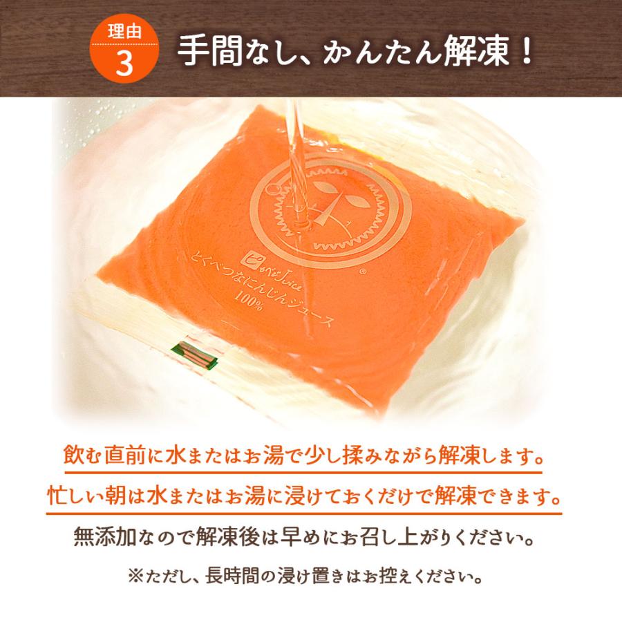 人参ジュース 無添加 とくべつな にんじんジュース 4箱 合計100ml×120P 冷凍 にんじん 無農薬人参 ストレート 野菜ジュース 無塩_11