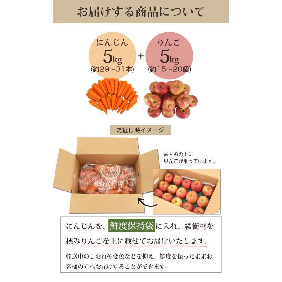 にんじん 人参 無農薬にんじん 野菜セット 人参5kg＋りんご5kg
