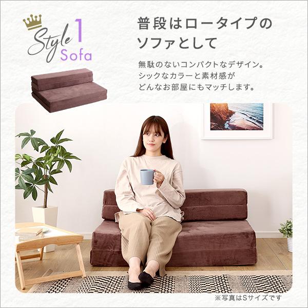 セミダブル 高反発ソファマットレス 4Ｗay 折りたたみ マットレス ソファ お昼寝マット カウチソファ_2