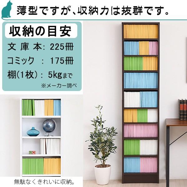 本棚 W42 D16 約220冊収納 文庫本収納 薄型ラック 新生活 : ピカイチ