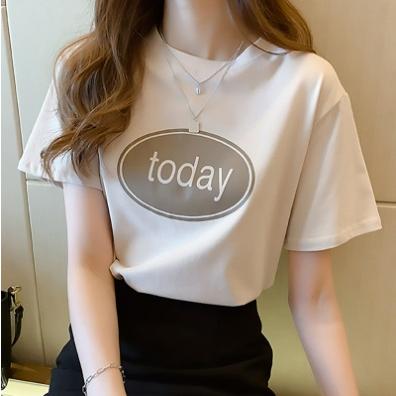 tシャツ Tシャツ レディース 半袖 白 スポーツ シンプル today ロゴ 文字 全４色 M 無地 柄 春服 春 送料無料｜pikapikanokagayaku｜03