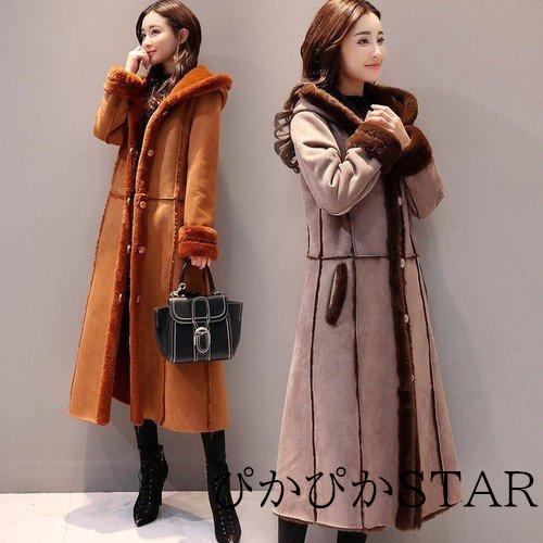 海外ブランド 21大人気 冬 ロングコート ファッション レディース ムートンコート 代 冬 ロングコート ファッション レディース ムートンコート 40代 大人きれい 秋冬 裏ボア ロング丈 フード付き 秋 カジュアル 女性 50代 コート アウター Dagl Tg