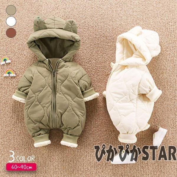 高質で安価 ベビー服 冬 耳付きロンパース ジャンパー 赤ちゃん服 厚手 防寒着 無地 暖か カバーオール 着ぐるみ フード付き くま耳 ロンパース 前開き ジップアップ 安い Turningheadskennel Com