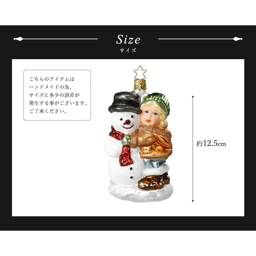 クリスマスツリー 飾り オーナメント INGE-GLAS MANUFAKTUR ゆきだるまのお友達 12.5cm［100159］_5