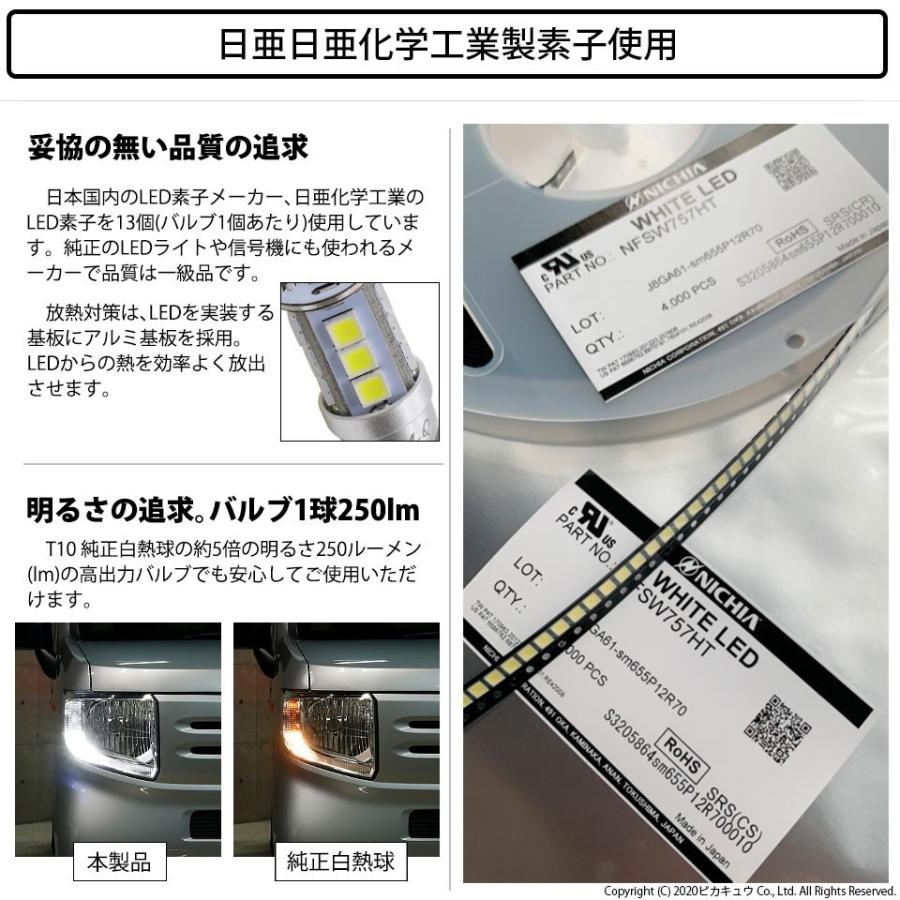 スズキ キャリイ (DA16T 3型) 対応 LED 作業灯 T10 日亜3030 SMD13連 250lm ホワイト 1個 6500K 11-H-8｜pikaqac2｜02