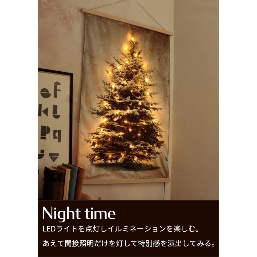 タペストリー クリスマス ツリー 飾り KAEMINGK (大) LEDライト付き 光る 壁掛け 113×169cm シャンパンゴールド［483617］ 