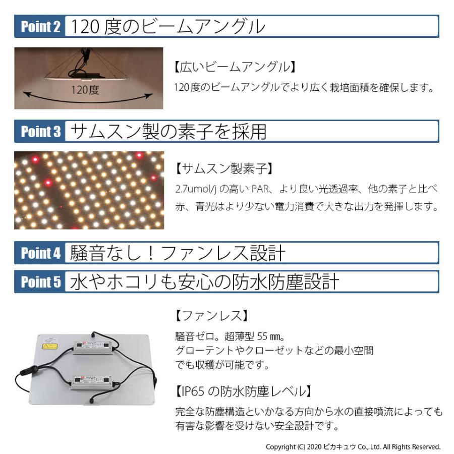 グロウライト ファンレス 薄型 設計 450W 180cm×180cm アングル120度