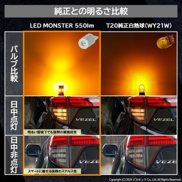 T20S led ホンダ ヴェゼル (RU3/RU4 後期) 対応 リアウインカーランプ LED MONSTER 550lm ピンチ部違い アンバー 2個 5-D-7｜pikaqac2｜16