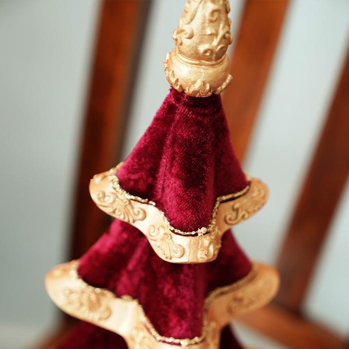 クリスマスツリー 飾り オーナメント GOODWILL グッドウィル ベルベットとゴールドのクリスマスツリー 飾り 45.5cm［150063］_1