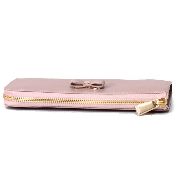 新品☆FURLA(フルラ)ピンクベージュ リボン付き レザー 折り財布 FURLA（フルラ） 財布 レザー リボン スリム L字 ラウンドファスナー