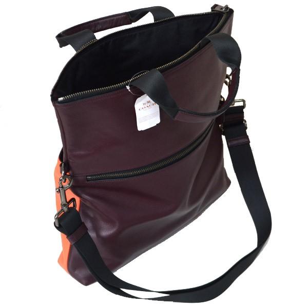 【美品】COACH メンズ 2way トートバッグ フォールドオーバー ナイロン 美品 コーチ チャールズ フォールドオーバー レザー 2WAY