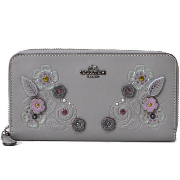 COACH（コーチ） 長財布 フローラル ティー ローズ メタル スタッズ