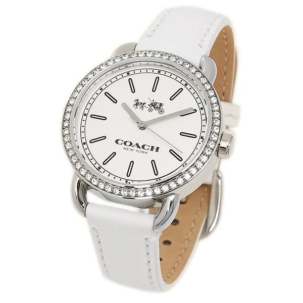 COACH（コーチ） 時計 レザー ラウンド ラインストーン レディース