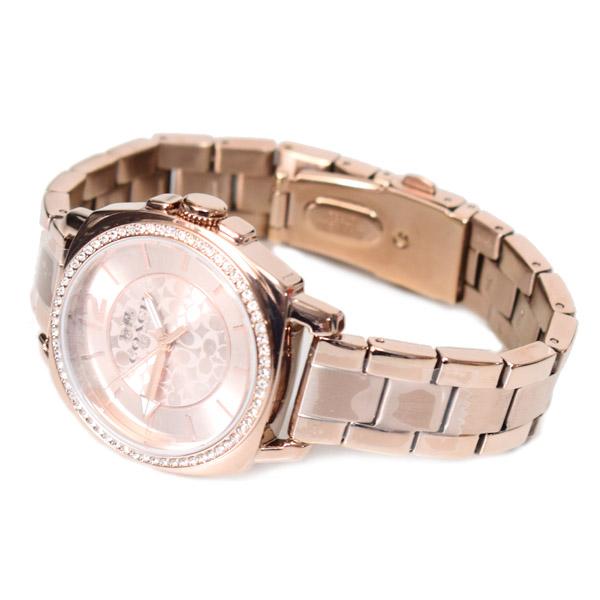 SALE新品　コーチ　COACH アナログ腕時計 シグネチャー　シルバー/ピンク COACH（コーチ） 時計 ラインストーン シグネチャー ボーイフレンド