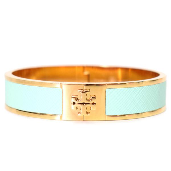TORY BURCH トリーバーチ バングル メタル レザー インレイ カフ ロゴ 