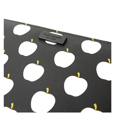 ケイトスペード 財布 katespade レザー ジップ アラウンド 長財布 ブラック×ホワイト 1925｜pike-st｜03