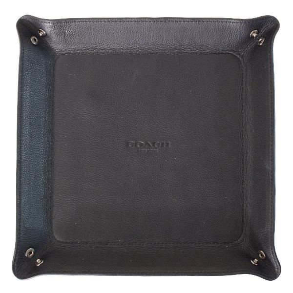 美品 コーチ COACH ワイヤレス充電器 レザートレイ アクセサリートレイ 黒 COACH（コーチ） トレイCOACH レザー ワイヤレス充電器 マグネット