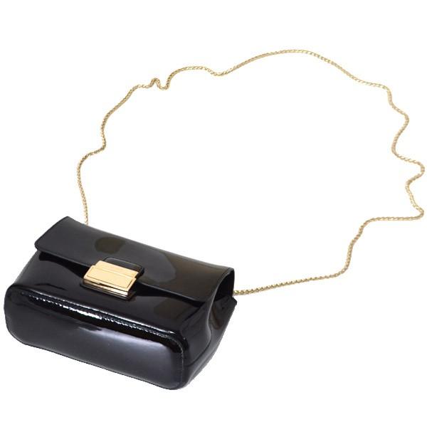 FURLA ショルダーバッグ　キーリング付き FURLA（フルラ） バッグ パテントレザー ミニ チェーン ショルダー
