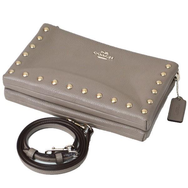 早い者勝ち！コーチ ラッカー リベットクロスボディ クラッチ ペブル レザー コーチ バッグ COACH ラッカー スタッズ リベット ペブルド レザー