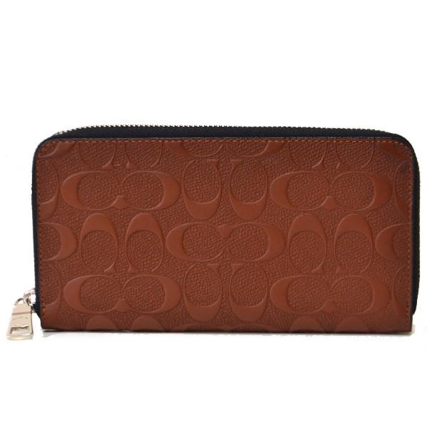 コーチ メンズ小物 Coach メンズ レザー エンボスド シグネチャー ジップ アラウンド 長財布 サドル ブランド専門店 パイクストリート 通販 Yahoo ショッピング