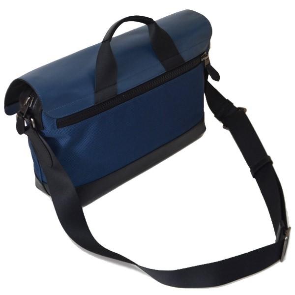 【新品】【未使用】Coach コーチ メンズ メッセンジャーバッグ ブルー COACH コーチ メンズバッグ メンズ ナイロン レザー テレイン