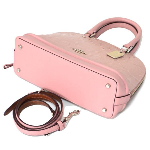 コーチ バッグ COACH パテント エンボスド レザー ミニ ドームド サッチェル 2Way ハンドバッグ ブラッシュ 27597 :