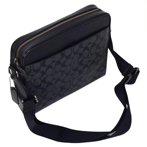 COACH ブラック レザートートバッグ コーチ メンズバッグ COACH メンズ コーティングキャンバス レザー