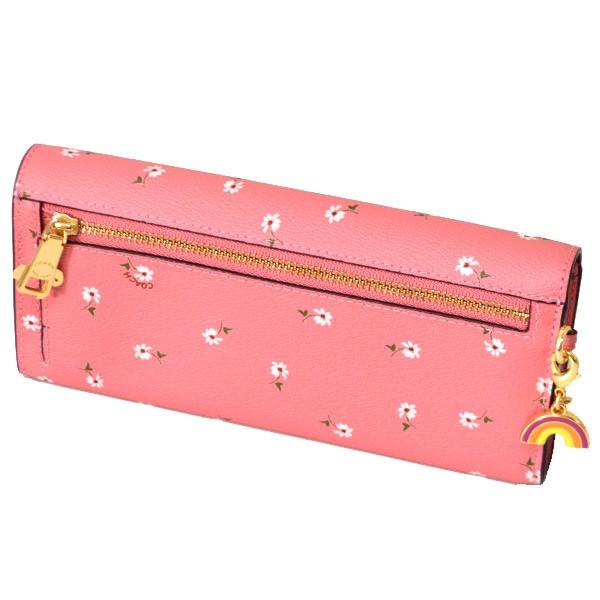 COACH コーチ 長財布 コーティングキャンパス レザー フローラル 花柄 