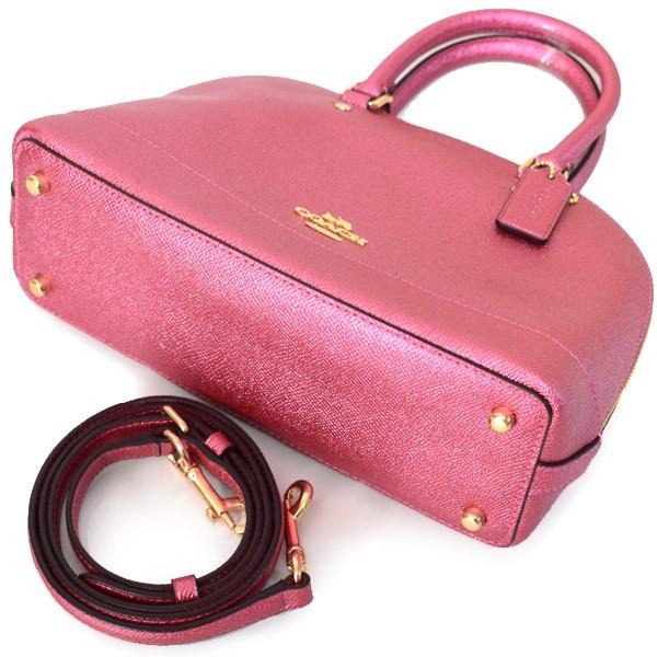COACH メタリックピンク　ハンドバッグ COACH（コーチ） バッグ メタリック クロスグレイン レザー ミニ