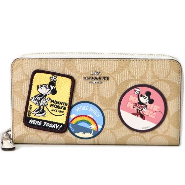 COACH（コーチ） 長財布 ディズニー ミニーコラボ シグネチャー パッチ