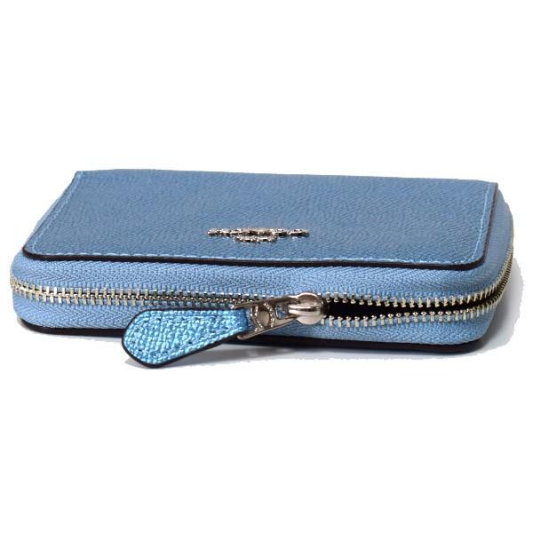 COACH コーチ 財布 クロスグレインレザー メタリック スモール ジップ