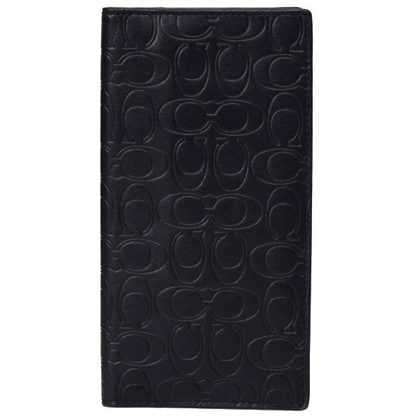 COACH シグネチャー エンボスレザー 長財布 ブラック COACH（コーチ） 長財布 エンボスレザー シグネチャー メンズ ブレスト