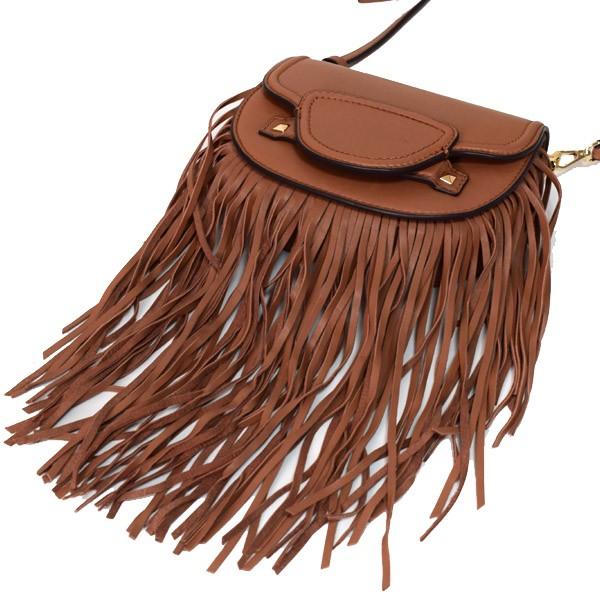 マイケルコース バッグ MICHAEL KORS ラムレザー キャリー スモール スリム サドル スタッズ フリンジ 2way ショルダー クラッチバッグ ブラウン 32F8G0CC5L_2