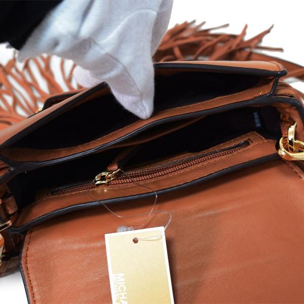 マイケルコース バッグ MICHAEL KORS ラムレザー キャリー スモール スリム サドル スタッズ フリンジ 2way ショルダー クラッチバッグ ブラウン 32F8G0CC5L_3