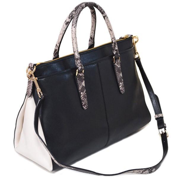 【美品】 コーチ　パイソンバイカラー　バック COACH コーチ バッグ レザー モルガン パイソン バイカラー 2WAY