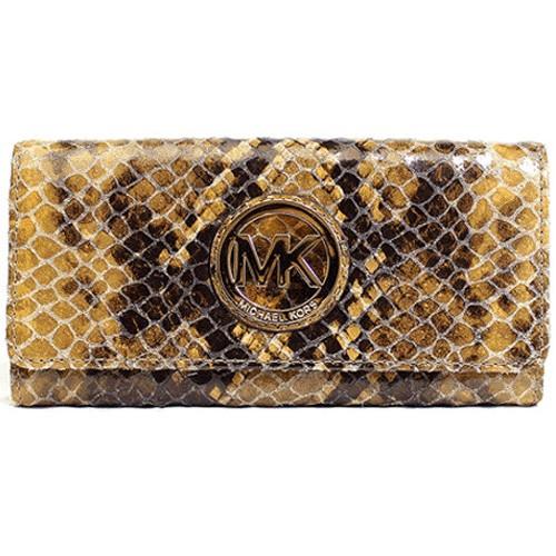 MICHAL KORS マイケルコース パイソン柄  ラウンドファスナー長財布 MICHAEL KORS（マイケルコース） 長財布 パイソン レザー 長財布