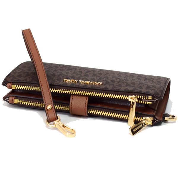 MICHAEL KORS（マイケルコース） 財布 レザー モノグラム ダブルジップ 
