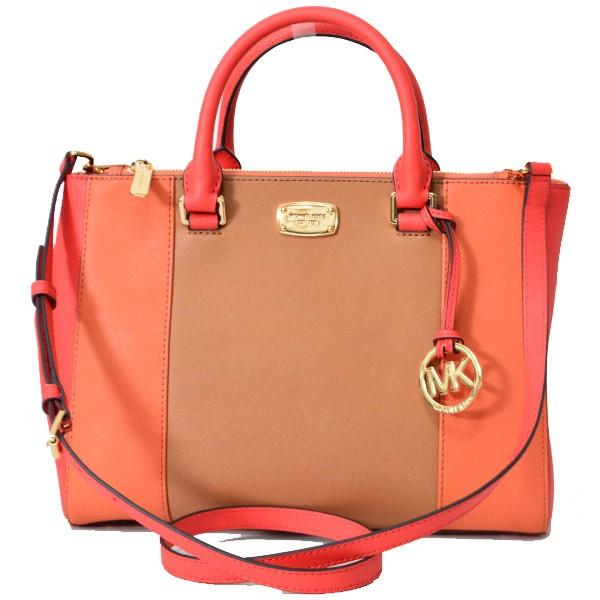 日本最大級 人気の2wayバッグを入荷しました マイケルコース 35s7gs0s6l ショルダーバッグオレンジマルチ 2way カラーブロック レザー コーティング Kors Michael バッグ バッグ Dagl Tg