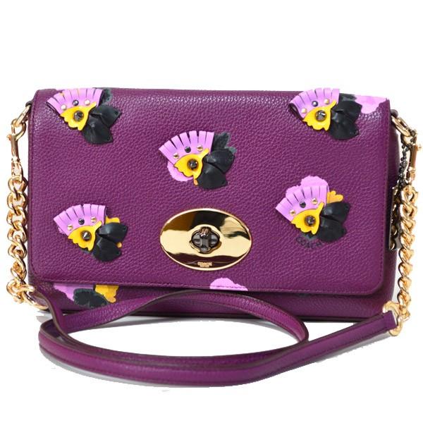 コーチ バッグ COACH フィールド レザー フローラル プリント チェーン ショルダー クロスボディ 2WAY バッグ プラム×フィールドフローラル 37163 コーチ バッグ COACH フィールド レザー フローラル プリント チェーン