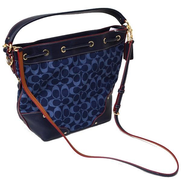 COACH（コーチ） バッグ シグネチャー 巾着 斜めがけ ラージ クロス