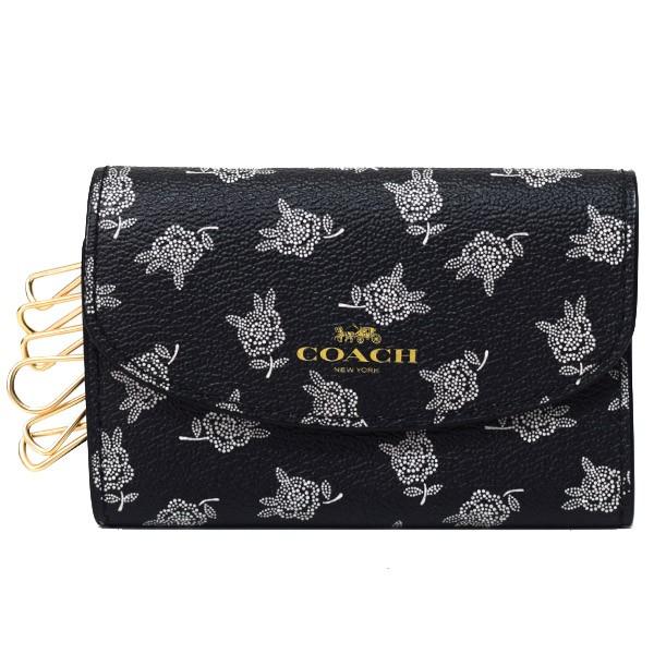 コーチ キーケース COACH コーティング キャンパス レザー ローズ