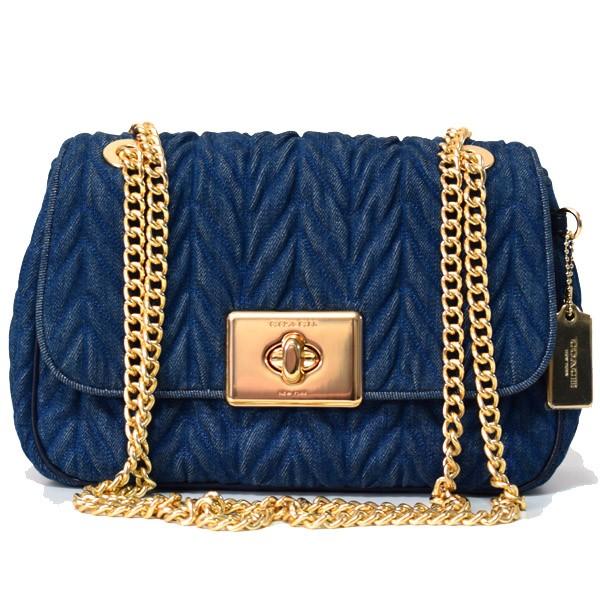 COACH コーチ バッグ デニム スムースレザー キルティング キャシディ 