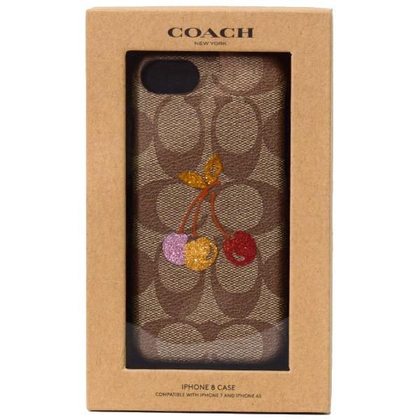 コーチ 小物 COACH コーティングキャンバス シグネチャー チェリー さくらんぼ柄 プリント iPhone6s、iPhone7、iPhone8専用 ケース カーキマルチ 39954｜pike-st