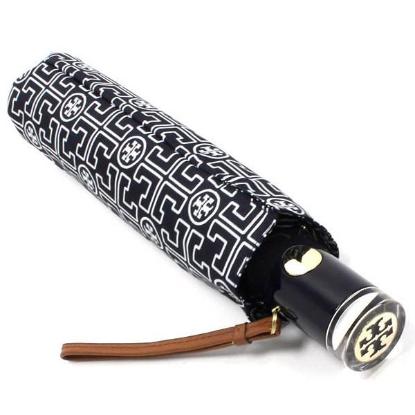 TORY BURCH トリーバーチ 折りたたみ傘 ロゴ アンブレラ ダーク TORY BURCH トリーバーチ 折りたたみ傘 ロゴ アンブレラ ダーク